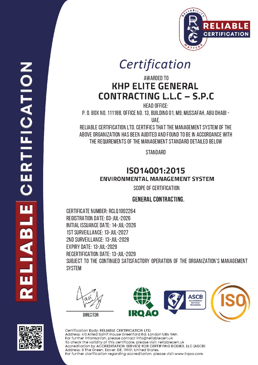 ISO 14001:2015 certificate