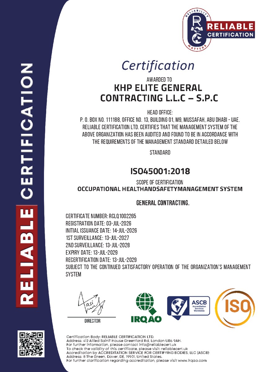 ISO 45001:2018 certificate