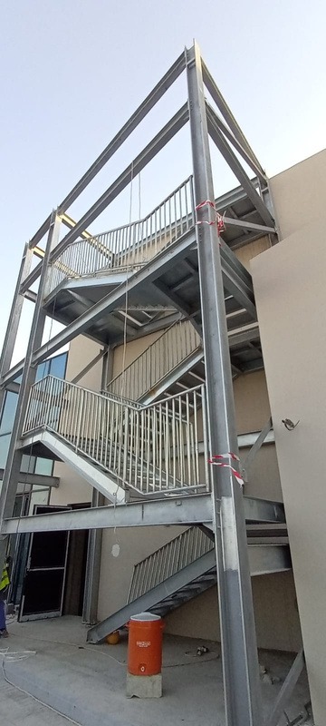 Steel Canopy & External Stairs - project view 2